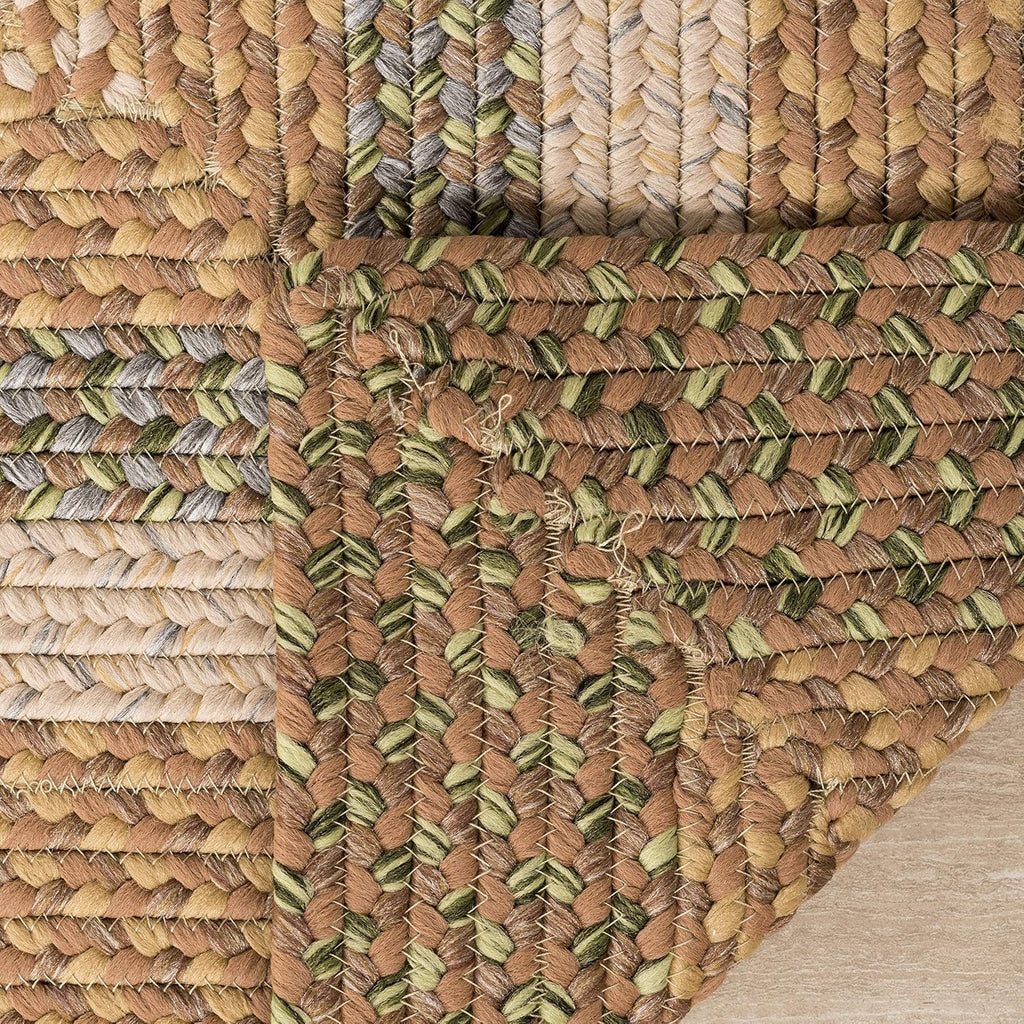 Braided Indoor/Outdoor Oval Rug 8x10, Large Tan & Multi BRD314A