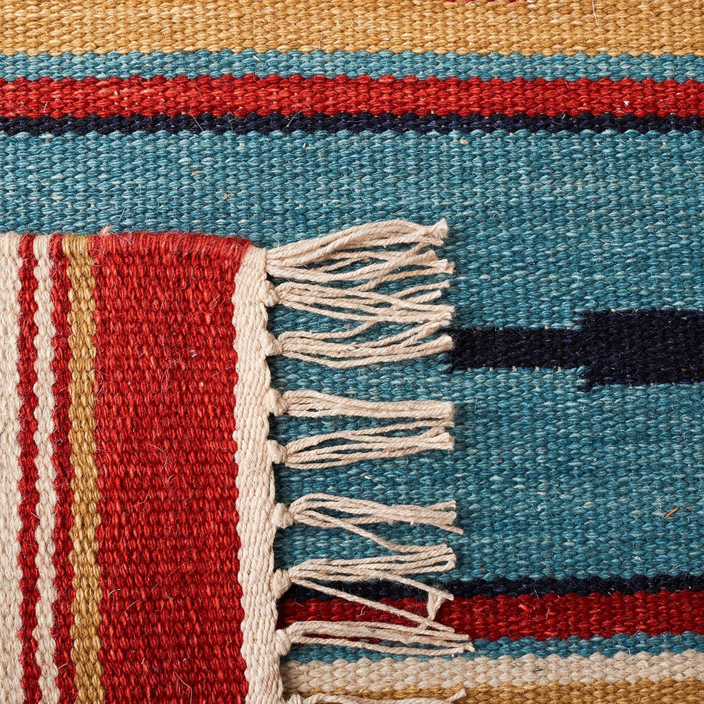 Kilim Collection Area Rug, Beige & Red, Handmade Flat Weave Wool, Ideal for High Traffic Areas (KLM712A)