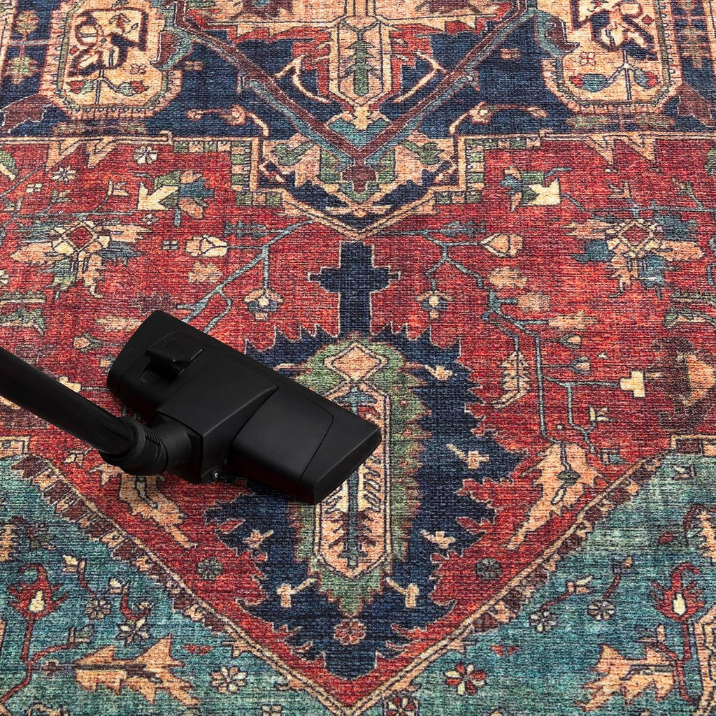 Vintage Washable Runner Rug, Non-Slip Low Pile, 2x7
