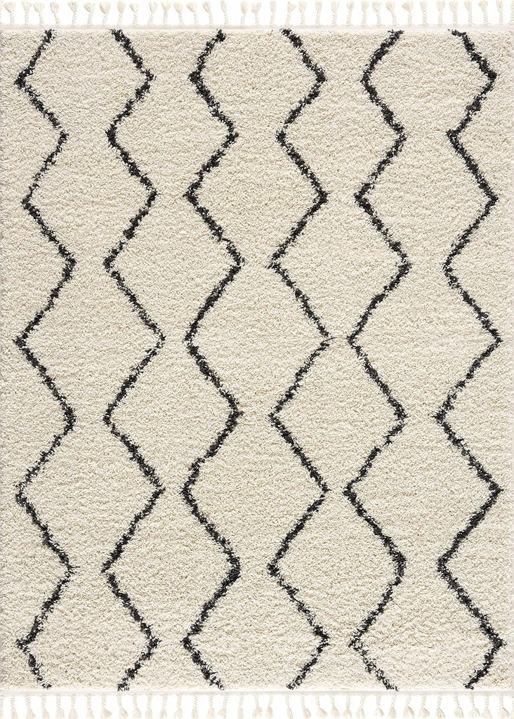 Azalea Living Room, Bedroom Area Rug - Diamond Geometric Trellis Zig Zag - Bohemian Moroccan Berber Boho Tribal