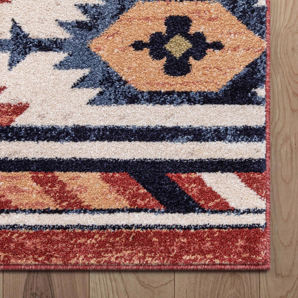 Tulsa Lea Crimson Traditional Southwestern Tribal Area Rug