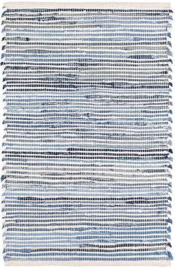 Denim Rag Blue Striped Handwoven Rug