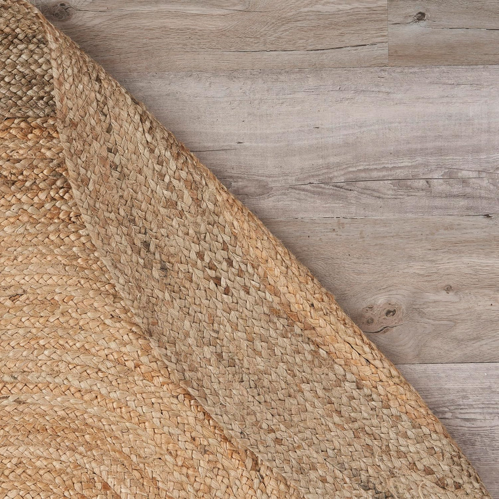 LR Home Natural Jute 7x9 Oval Area Rug Decor | Braided Rugs, Playroom | Bohemian Farmhouse Indoor Rug for Room Decor