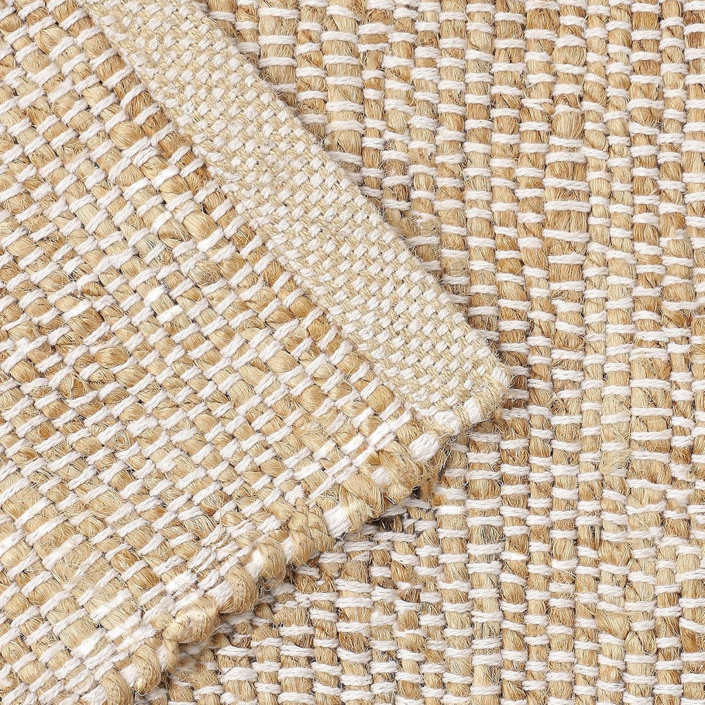 · · Jute Cotton Area Rug - 9'x12' Rectangular Rug, Sustainable Handwoven, Non-Shedding, Soft & Durable