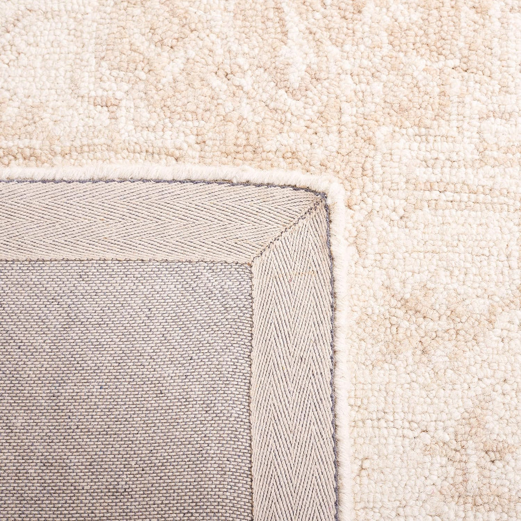 Area Rug 8x10 - Metro - Large - Beige & Ivory, Handmade Wool, Oriental Medallion Design