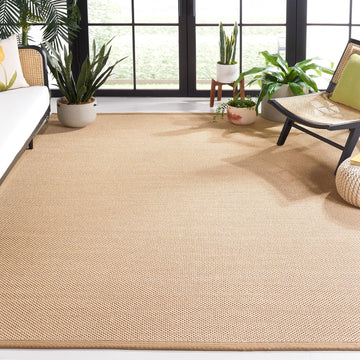 Area Rug 9x12 - Natural Fiber - Large - Maize & Linen Color, Sisal, Woven Design with Border