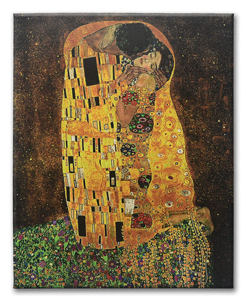 The Kiss By Gustav Klimt Wall Art Canvas Print 16x20 | Famous Classic Love Abstract Decor Romantic Picture | Home