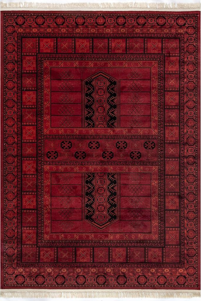 Billie Red Medallion Power Loomed Area Rug