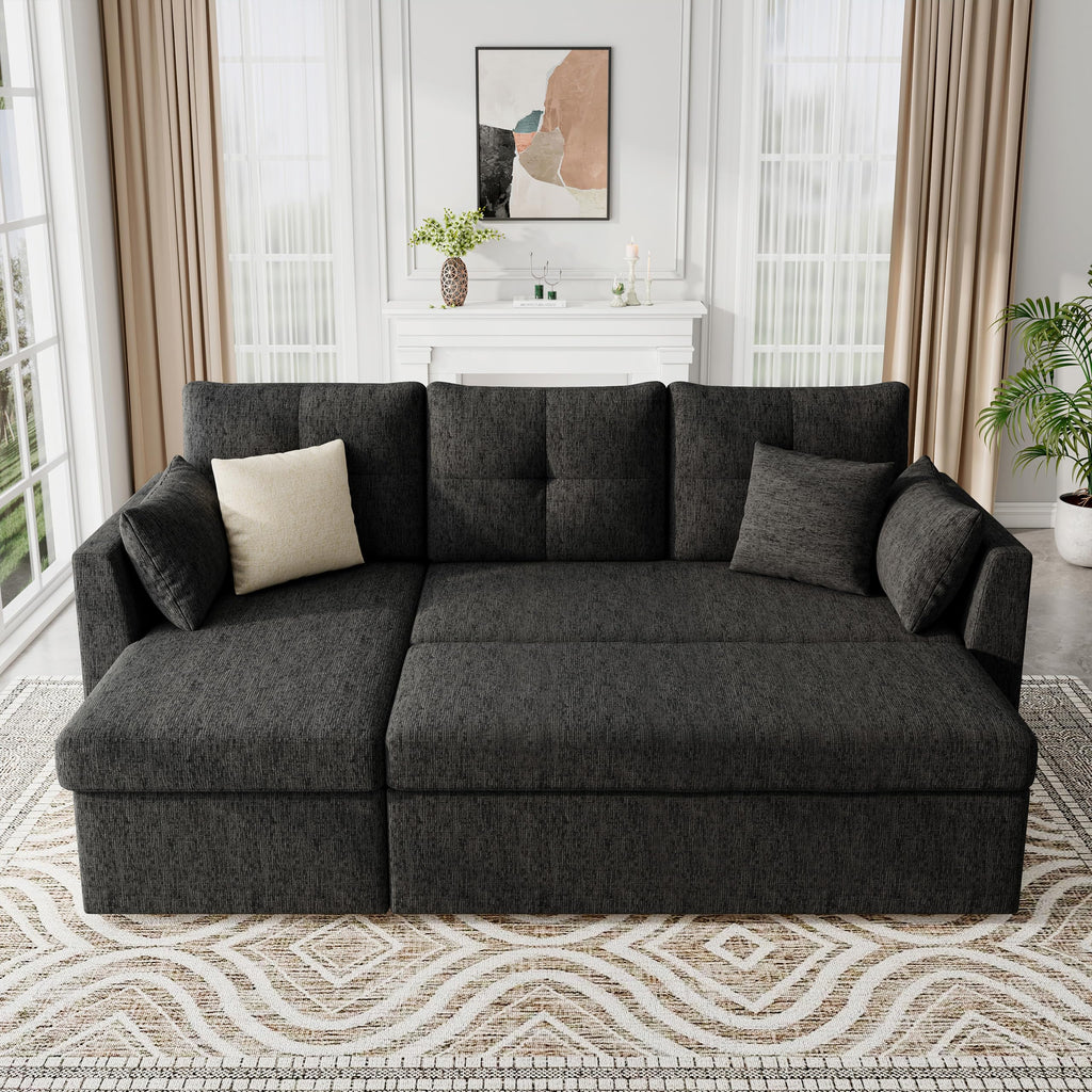 Sleeper Sofa Couch, Sectional Sofa Bed, Black