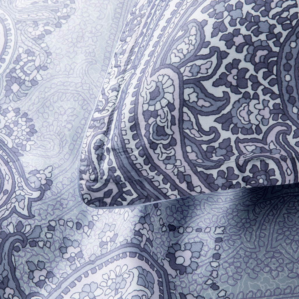 Moroccan Paisley Duvet Cover 3pc Set Bohemian Bedding Boteh Damask Medallion Egyptian Cotton Sateen Luxury