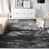 Adirondack Collection Area Rug - 9' x 12', Silver & Black, Modern Abstract Design, Non-Shedding & Easy Care