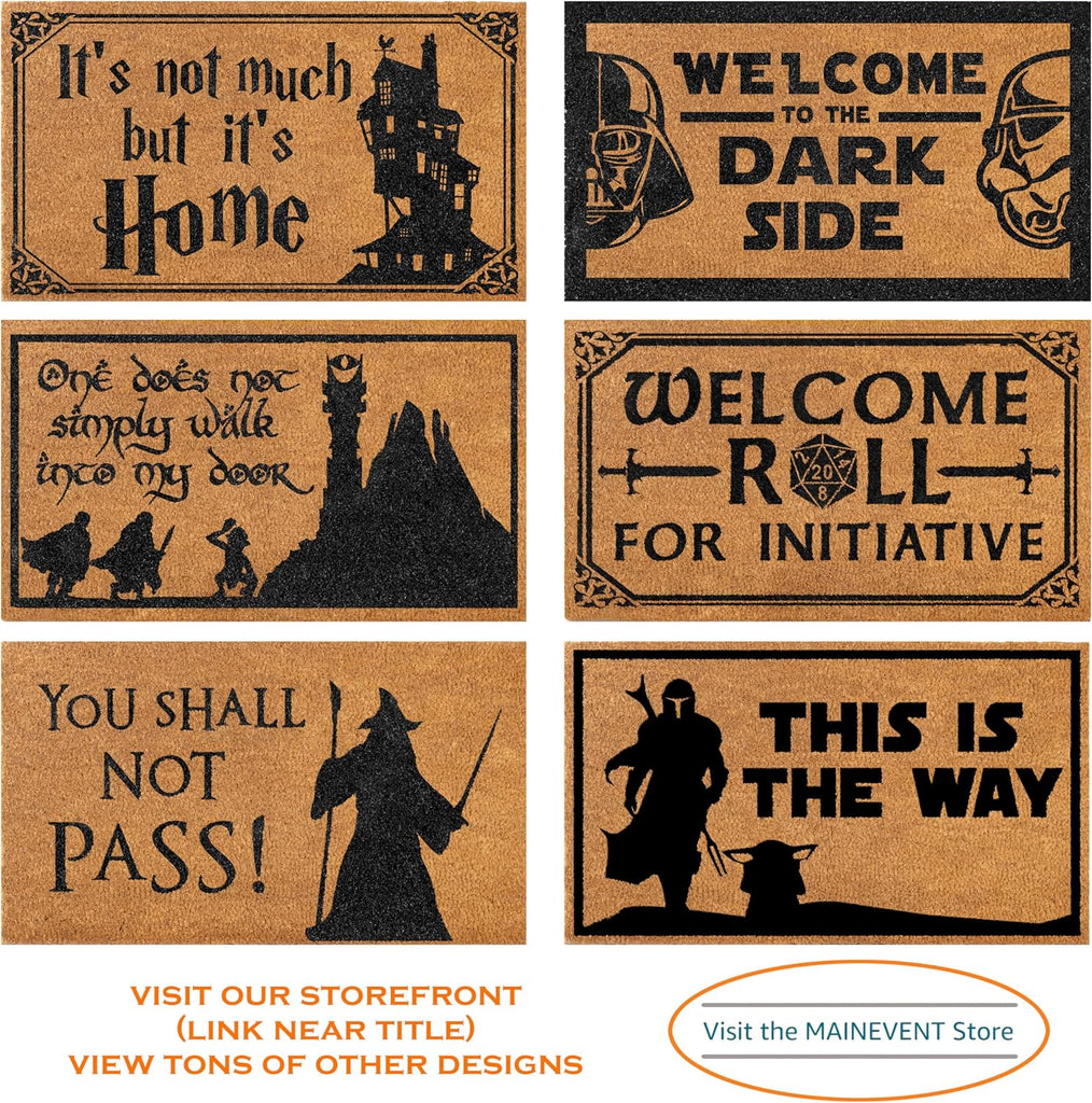 No Admittance Except On Party Business Doormat 30x17 Inch Nerdy Welcome Mat | Funny Entryway Decor, Fantasy Fan Gift