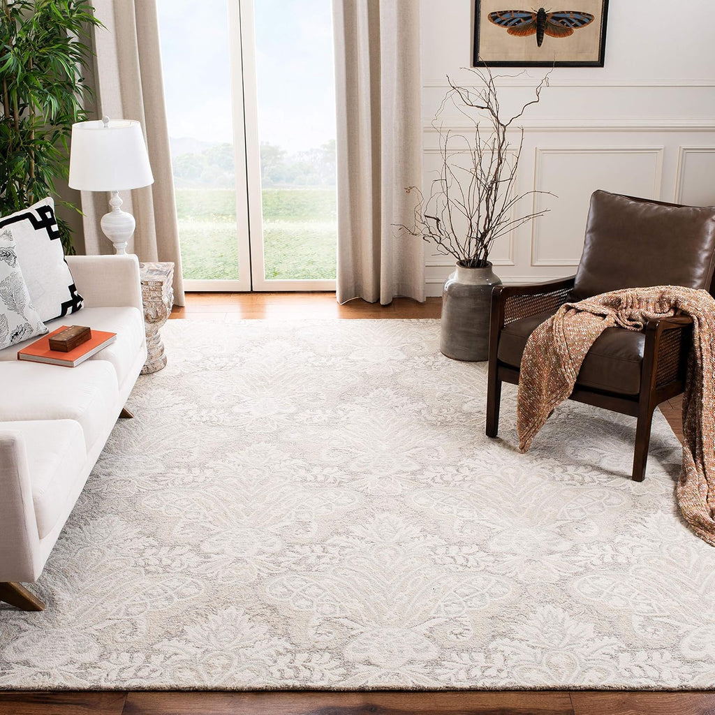 Micro-Loop Area Rug - 10' x 14', Beige, Handmade Wool