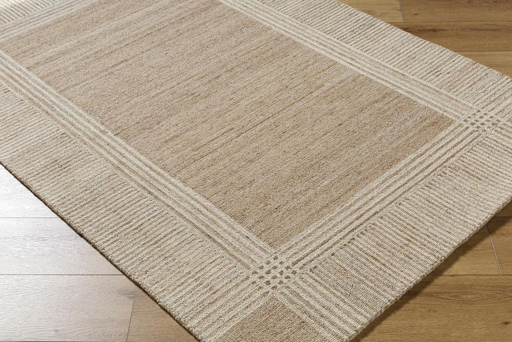 Vlora Wool Living Room, Bedroom Area Rug - Border Striped Plain - Traditional Transitional Modern Minimalist