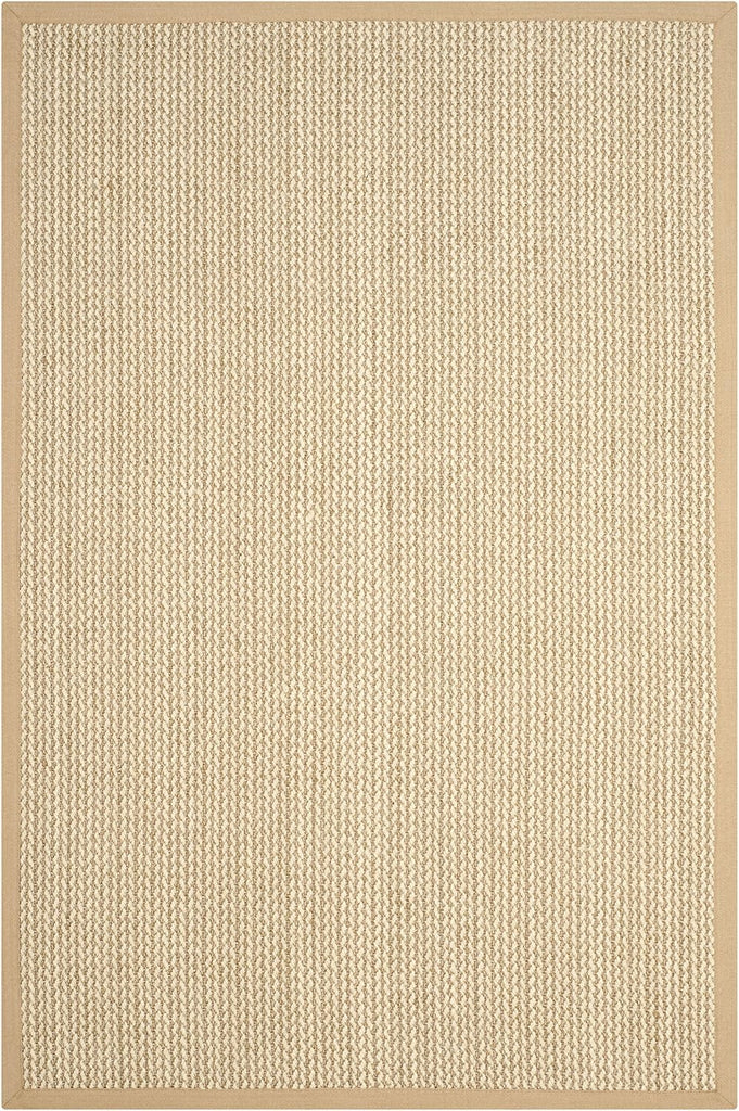 Area Rug 3x5 - Natural Fiber Collection - Beige, Sisal & Wool, Woven Design with Border (NF475B)