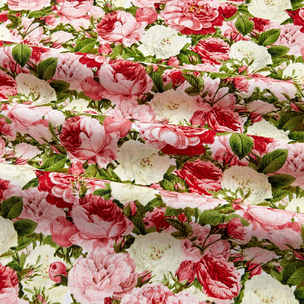 Vintage Rose Bouquet Multi Fabric Fabric by the Yard