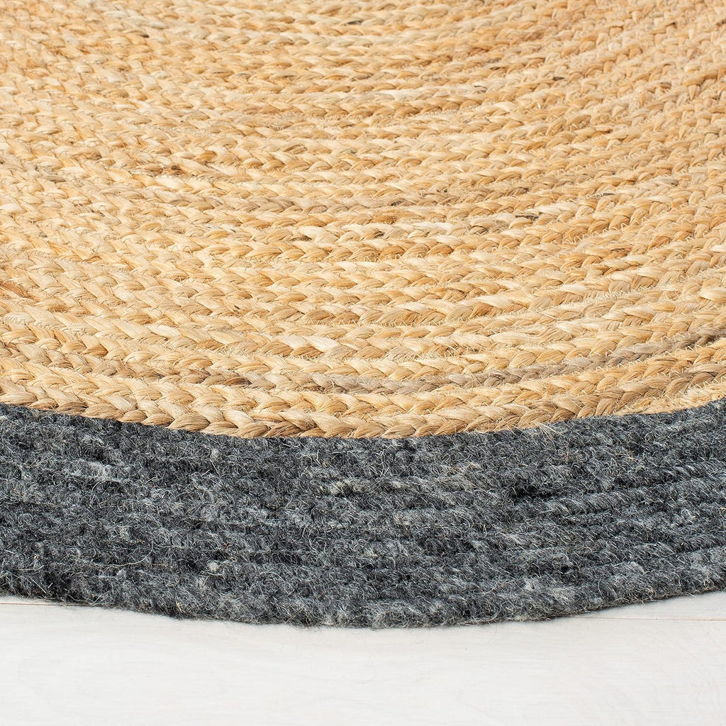 Braided Oval Rug, Wool Black & Gold BRD910Z