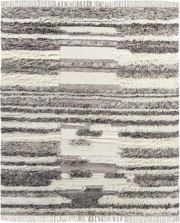 Malta Wool Living Room, Bedroom Area Rug - Striped Abstract - Traditional Transitional Boho Farmhouse Modern - Plush