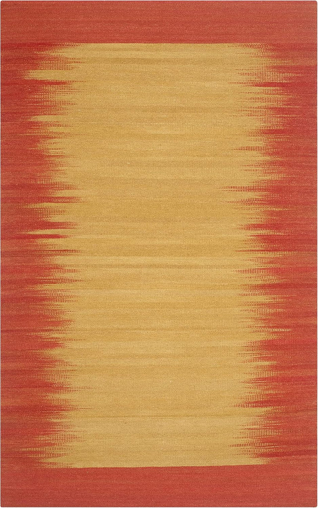 Kilim Collection Area Rug, Rust, Handmade Flat Weave Wool, Ideal for High Traffic Areas (KLM947A)