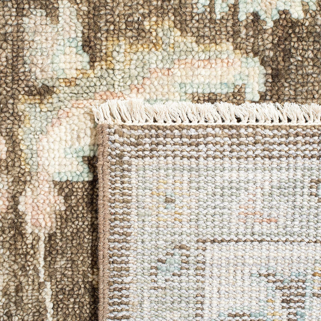 Samarkand Area Rug - 9' x 12', Beige & Brown, Hand-Knotted Traditional Oriental Wool