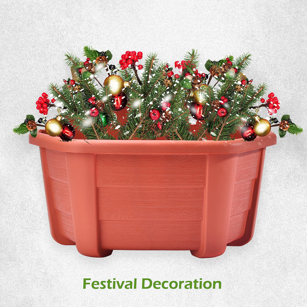 9.8 inch 3 Pack Brick Red Wall Hanging Planters for Indoor Outdoor Plants Hanging Plant Holder with Drainage Hole