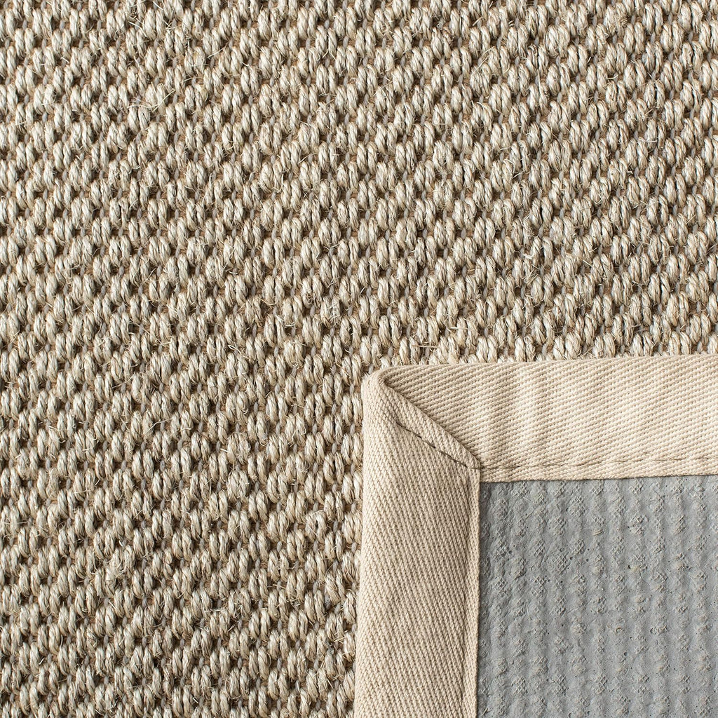 Area Rug 9x12 - Natural Fiber - Large - Marble & Beige, Sisal, Woven Design with Border
