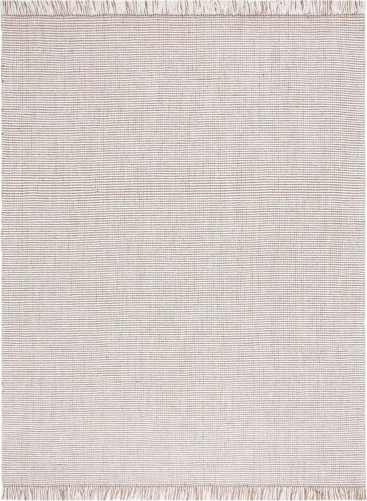 Natural Fiber Area Rug - 10' x 14', Ivory & Natural, Handmade Woven Farmhouse Fringe Jute