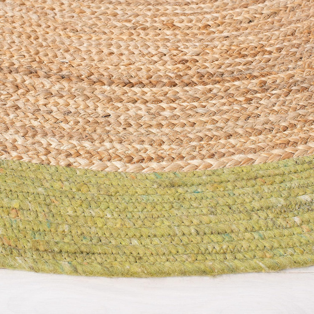 Braided Oval Rug, Wool Green & Brown BRD910Y