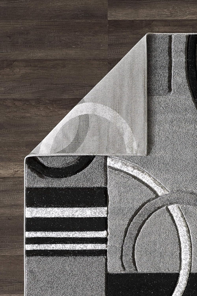 Area Rug Modern 5x7 Grey Soft Hand Carved Contemporary Floor Carpet with Premium Fluffy Texture for Indoor Living