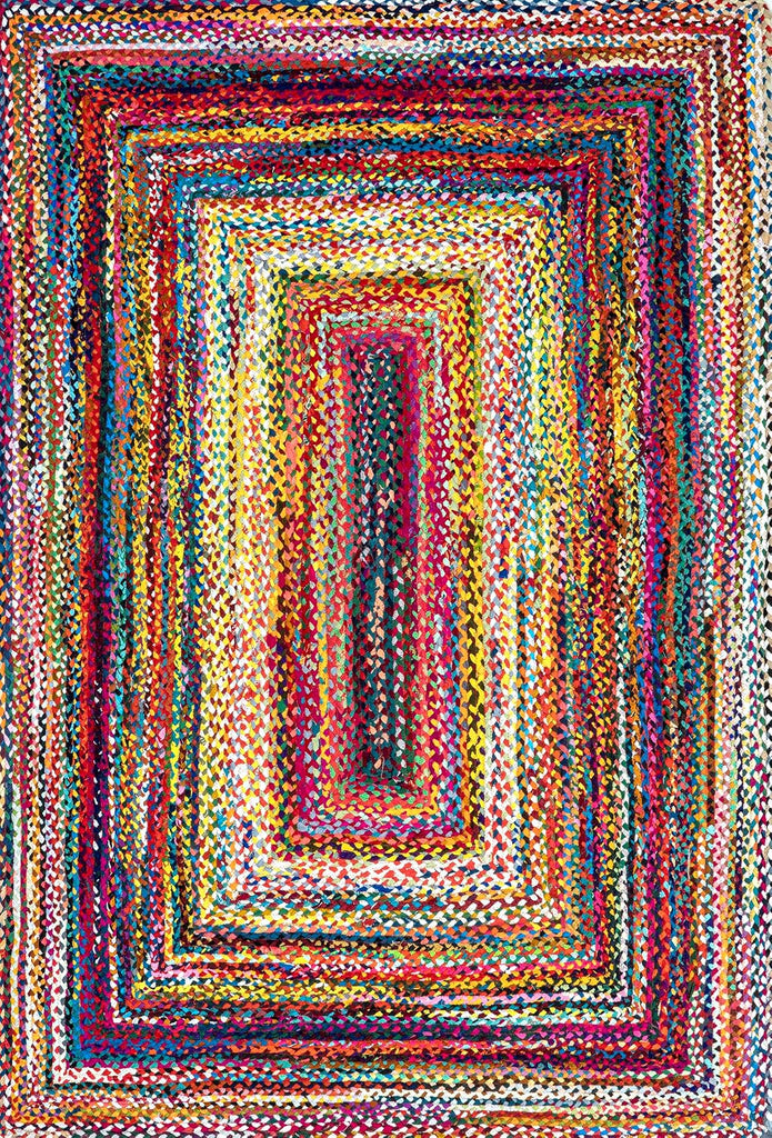 Tammara Multicolor Ombre Braided Area Rug, 3' x 5' | Tammara Ombre 3' x 5' Accent Rug Bedroom Dining Room Entryway
