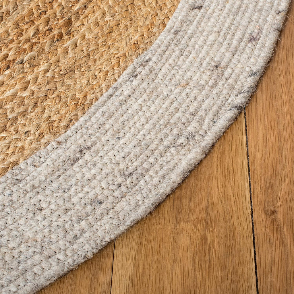 Braided Oval Rug 6x9, Wool Beige & Brown BRD910B