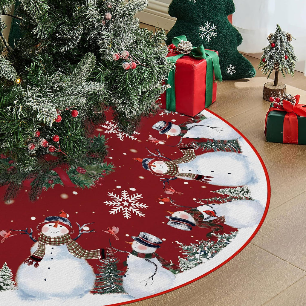 Snowman Christmas Tree Skirt 48 Inches