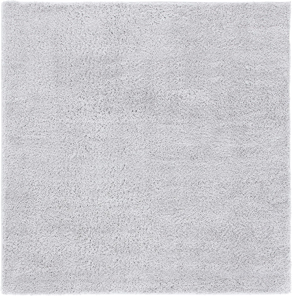 August Shag Collection Area Rug - 6'7" Square, Light Grey, Solid Design, Non-Shedding & Easy Care, 1.25-inch Thick