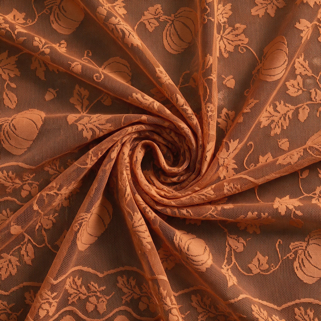 Caramel Fall Lace Table Cloth 60×84 Inch Rectangle, Table Decor