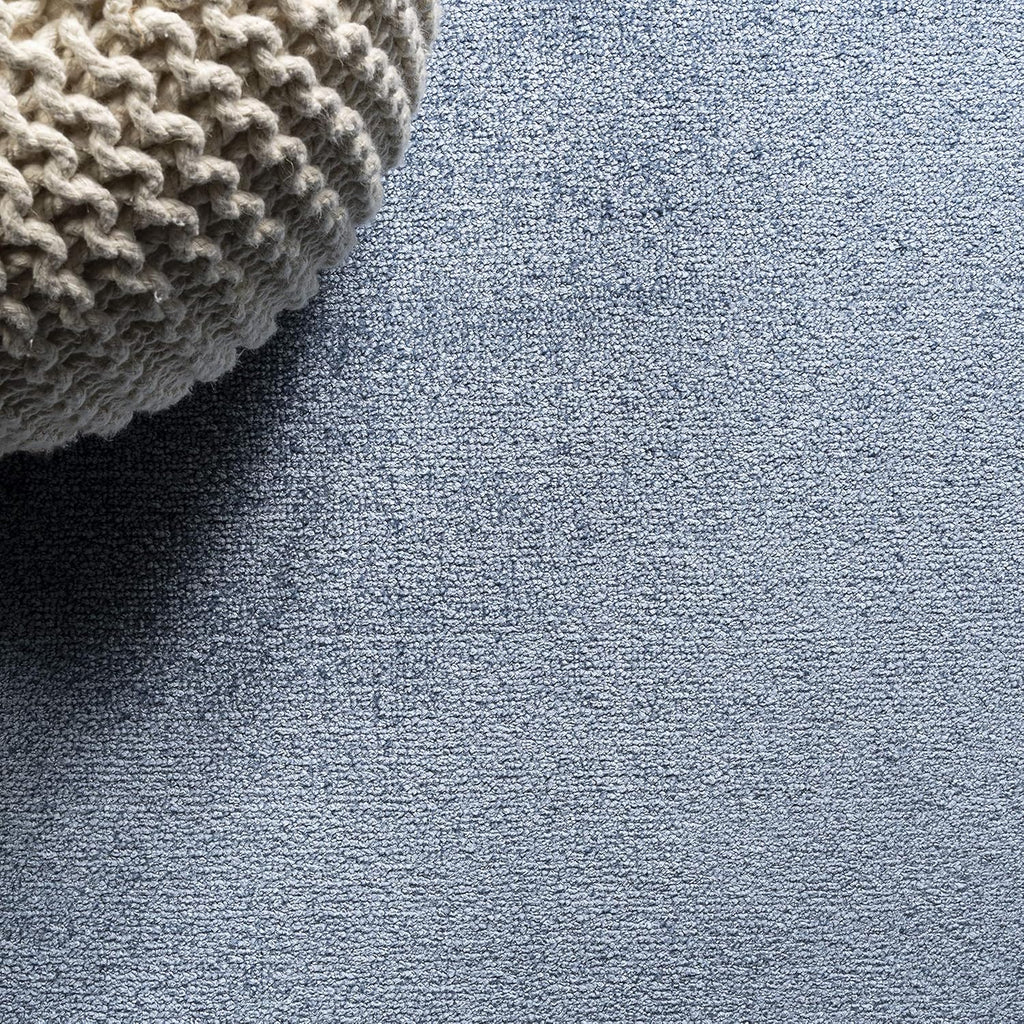 Haze Solid Low-Pile Classic Blue Area Rug 12x15, Coastal,Bohemian,Minimalist,Classic, Easy-Cleaning