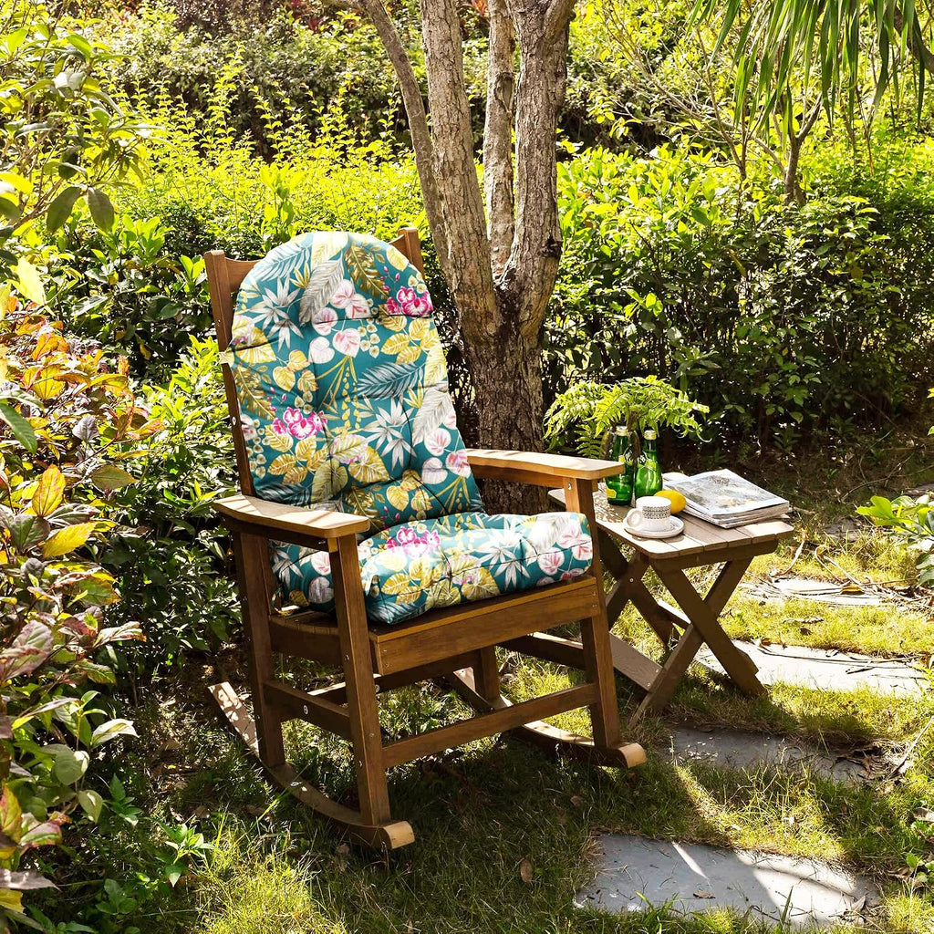 Waterproof High Back Adirondack Chair Cushion 48x21 Floral | Vibrant floral patterns, thick elastic padding with