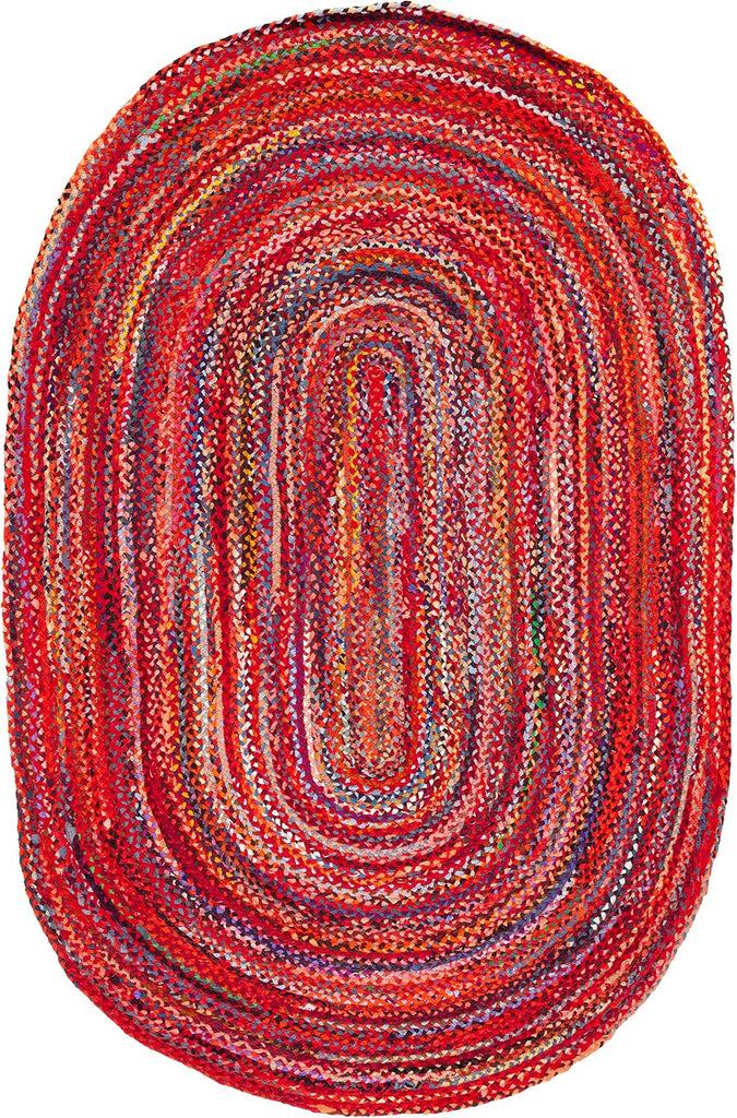 Braided Oval Rug 6x8, Rust & Multi BRD452P