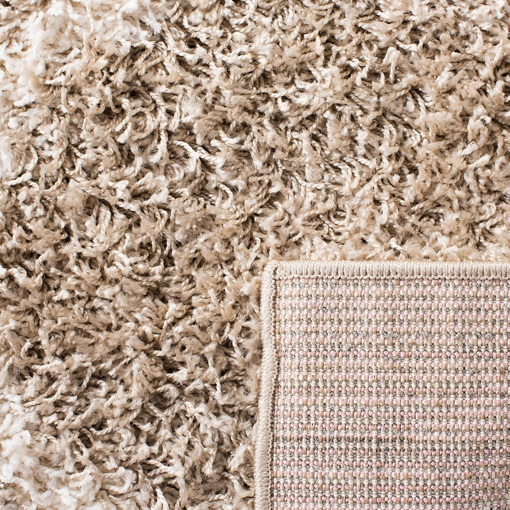 Dallas Shag Collection Area Rug - 4' Square, Beige & Ivory, Trellis Design, Non-Shedding & Easy Care, 1.5-inch Thick