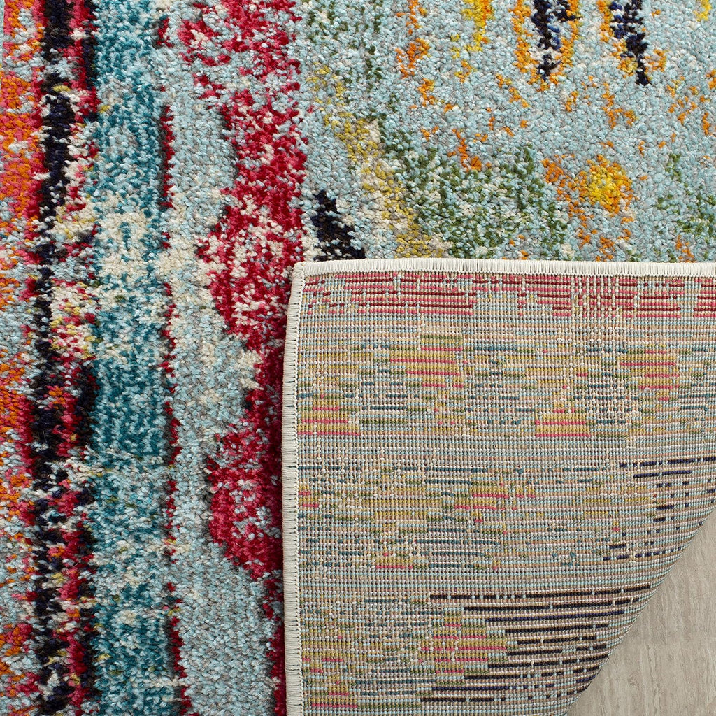 Monaco Collection Runner Rug, Multi, Boho Chic Tribal Distressed Design, Non-Shedding & Easy Care, Ideal