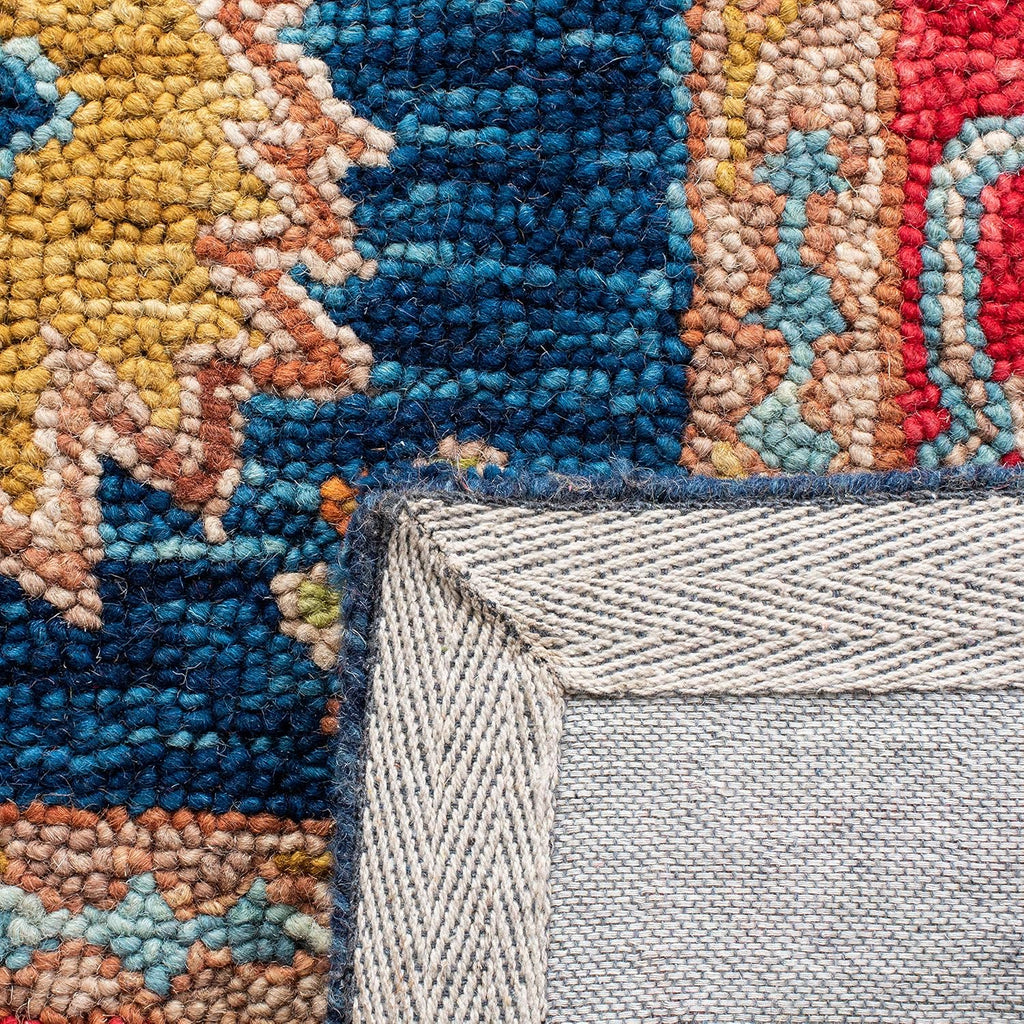 Aspen Area Rug - 10' x 14', Red & Blue, Handmade Boho Wool