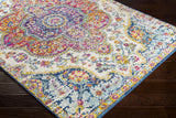 Area Rugs - 8ft Round Romaine Vintage Boho Fuchsia Mustard Blue Round Area Rug