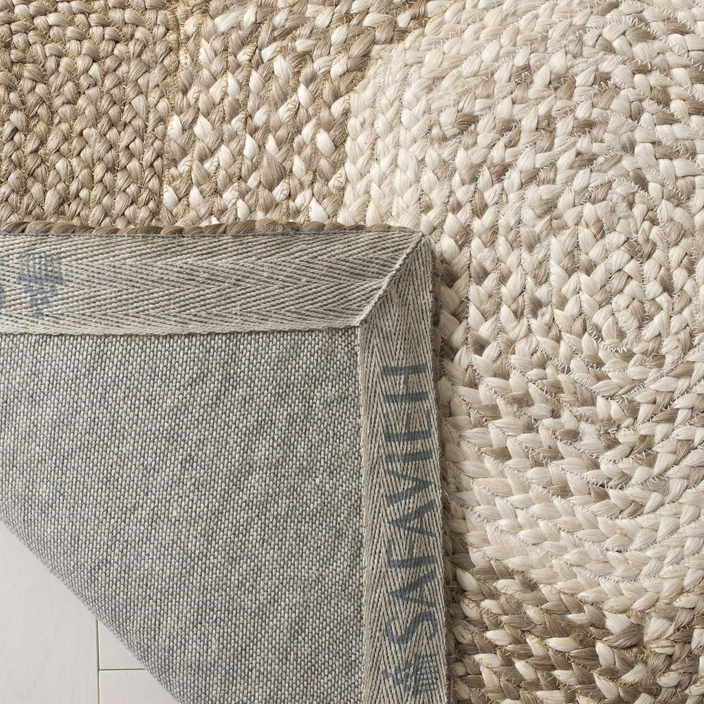 Natural Fiber Collection Area Rug - 6' Square, Grey & Ivory, Handmade Honeycomb Woven Jute, Ideal for High Traffic
