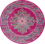 Home Passion Fuchsia 8' x Round Area Rug - Easy Clean, Non Shedding, Bed Room, Living Room, Dining R