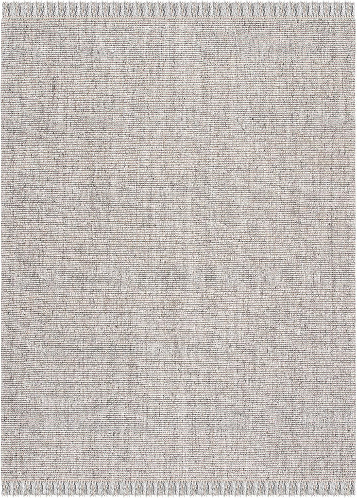 Area Rug 8x10 - Natural Fiber Collection - Large - Grey & Natural, Handmade Woven Jute, Fringe Detail, Ideal , Dining