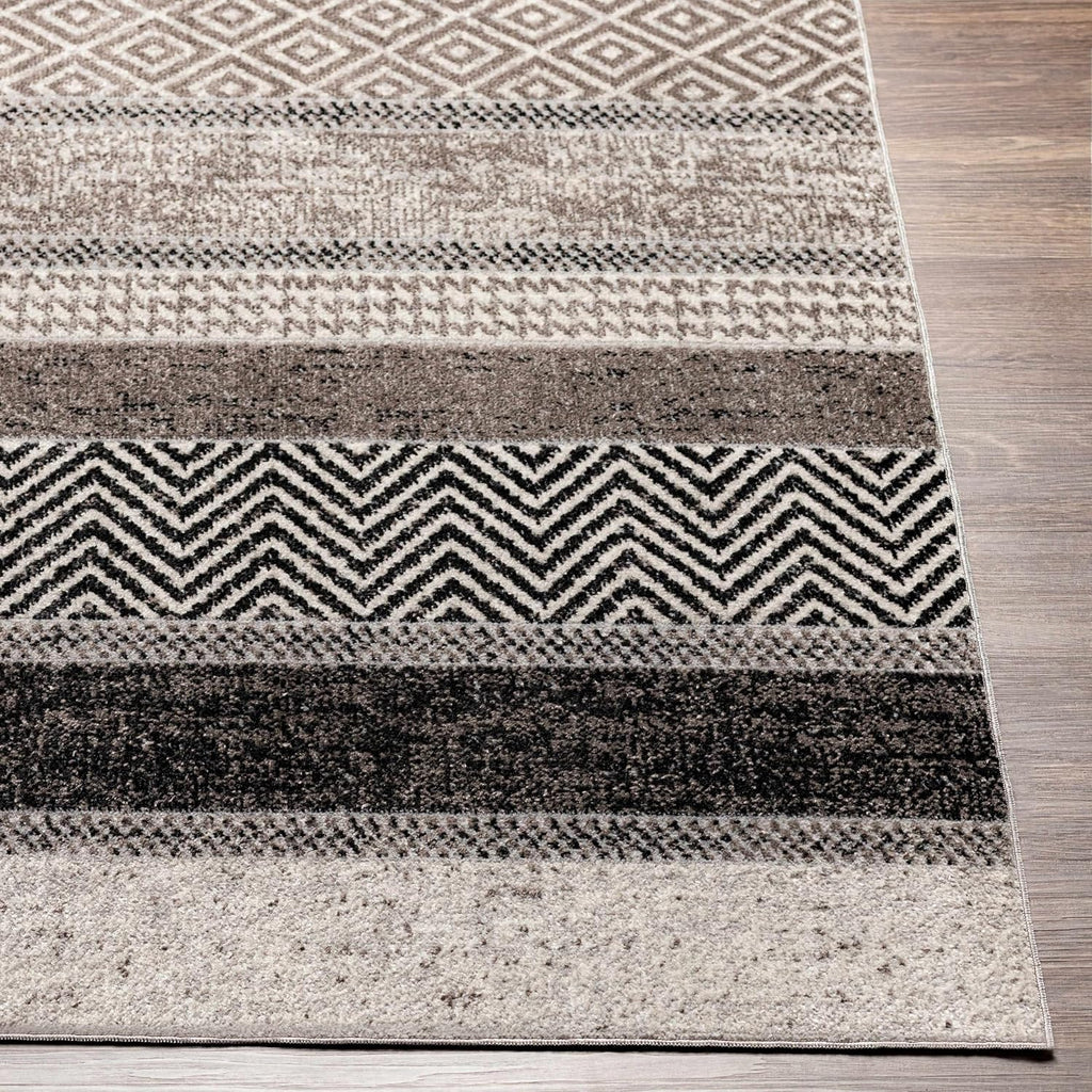 Middlestown Machine Washable Area Rug - Striped Geometric Diamond Chevron Herringbone - Farmhouse Modern Contemporary
