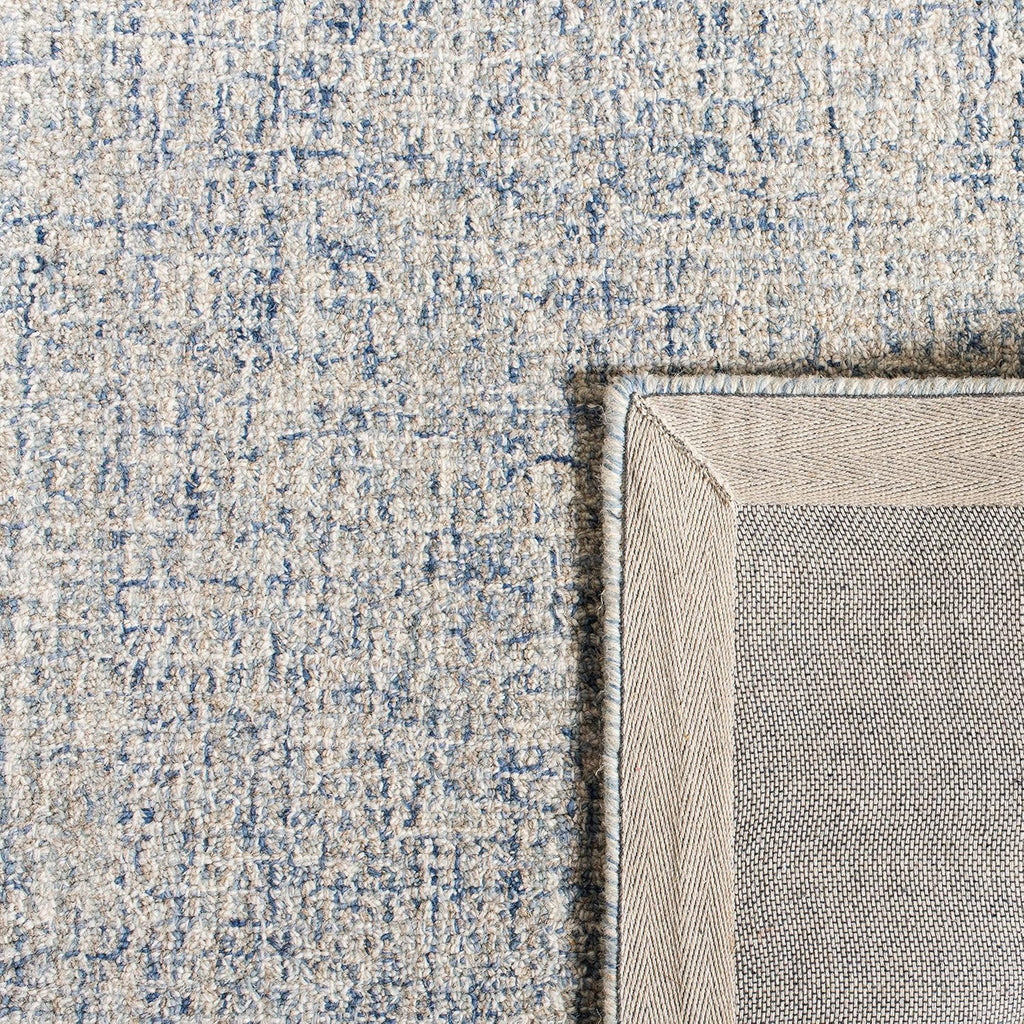 Area Rug 8x10 - Abstract - Large - Ivory & Blue, Handmade Wool