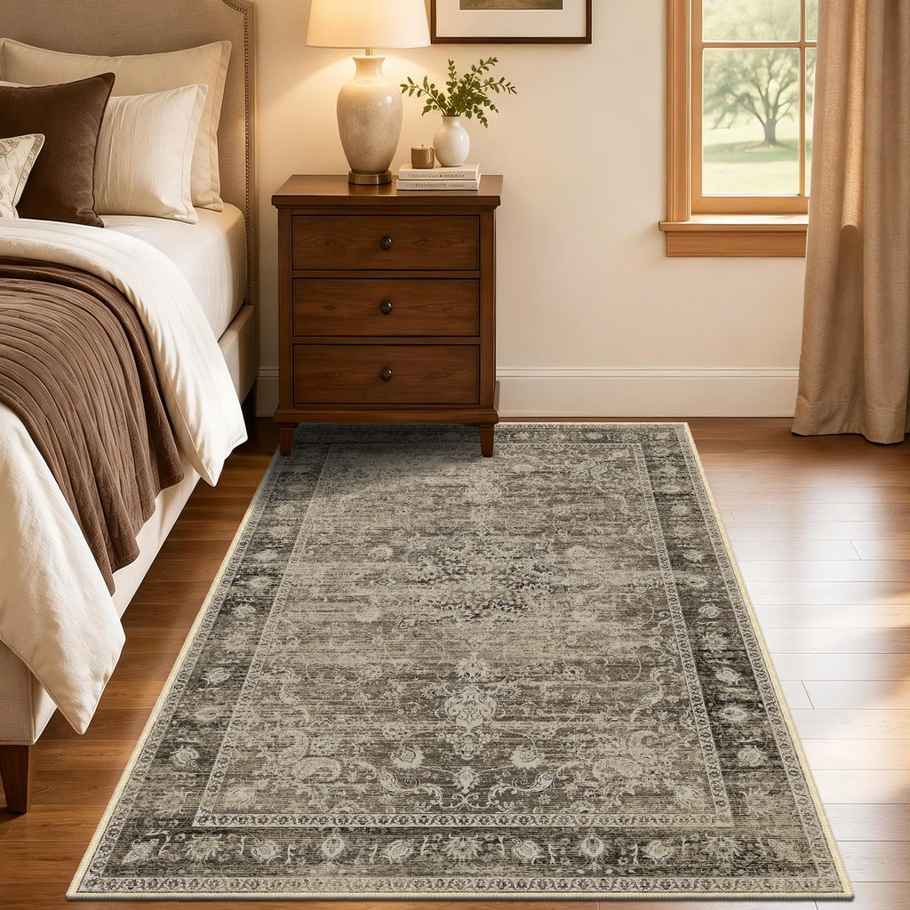 Brown 4x6 Entryway Rugs, Vintage Area Rug