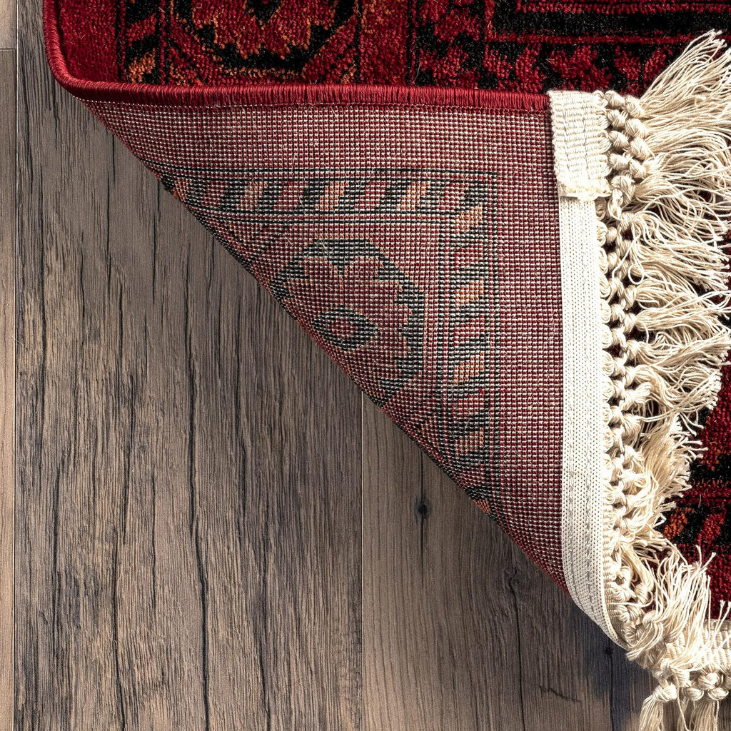 Billie Red Medallion Power Loomed Area Rug