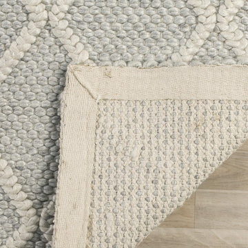 Natura X-Large Area Rug - 12' x 15', Silver & Ivory, Handmade Wool & Viscose