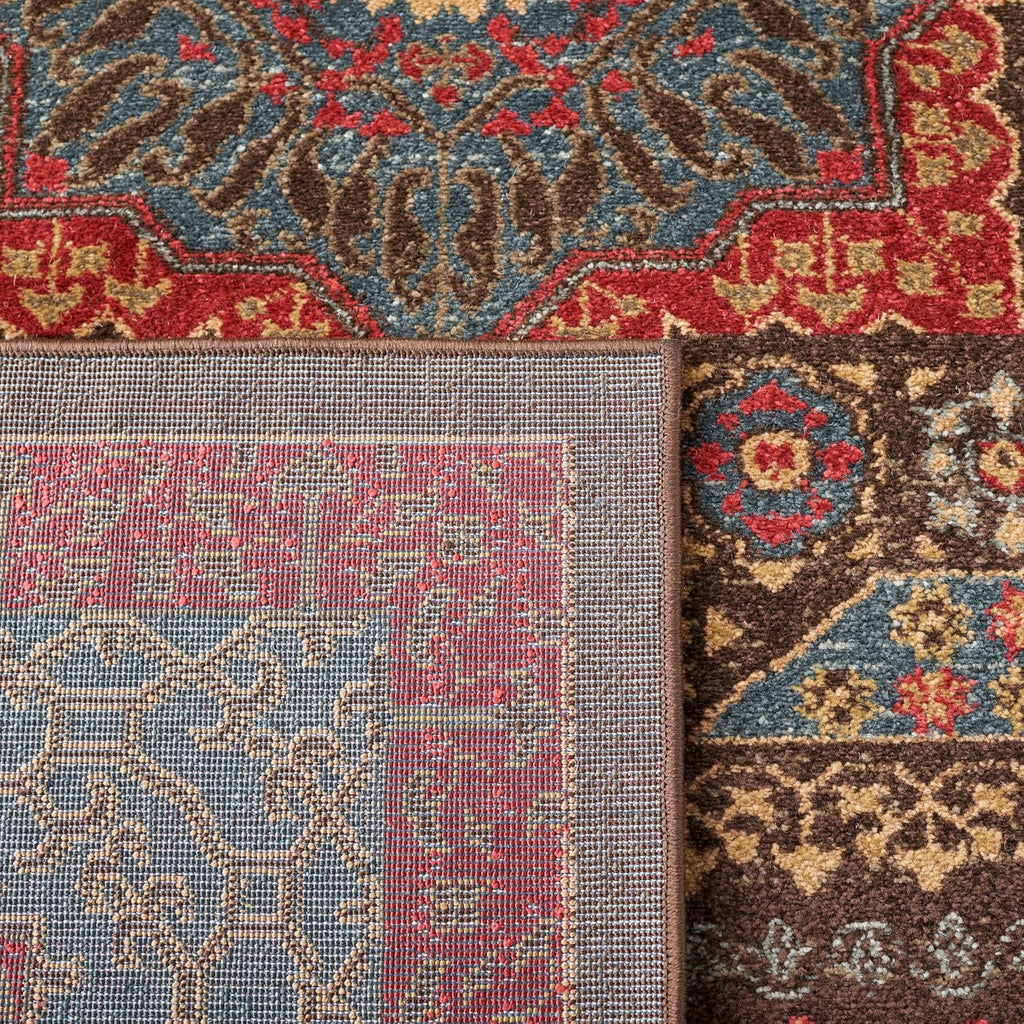 Mahal Area Rug - 9' x 12', Navy & Red, Traditional Oriental Design, Non-Shedding & Easy Care